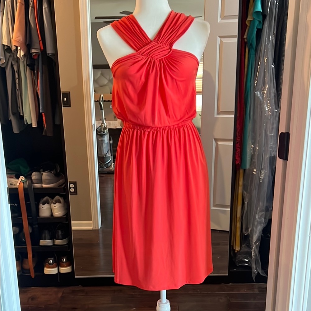 Outback Red Halter Midi Sundress in Orange from The Limited